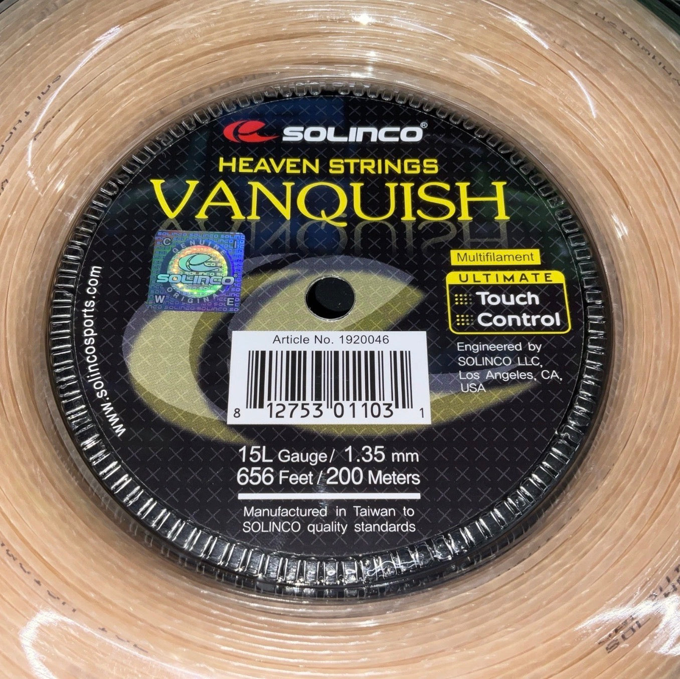 Solinco Vanquish 15L Gauge 1.35mm 656ft/200m Tennis String Reel