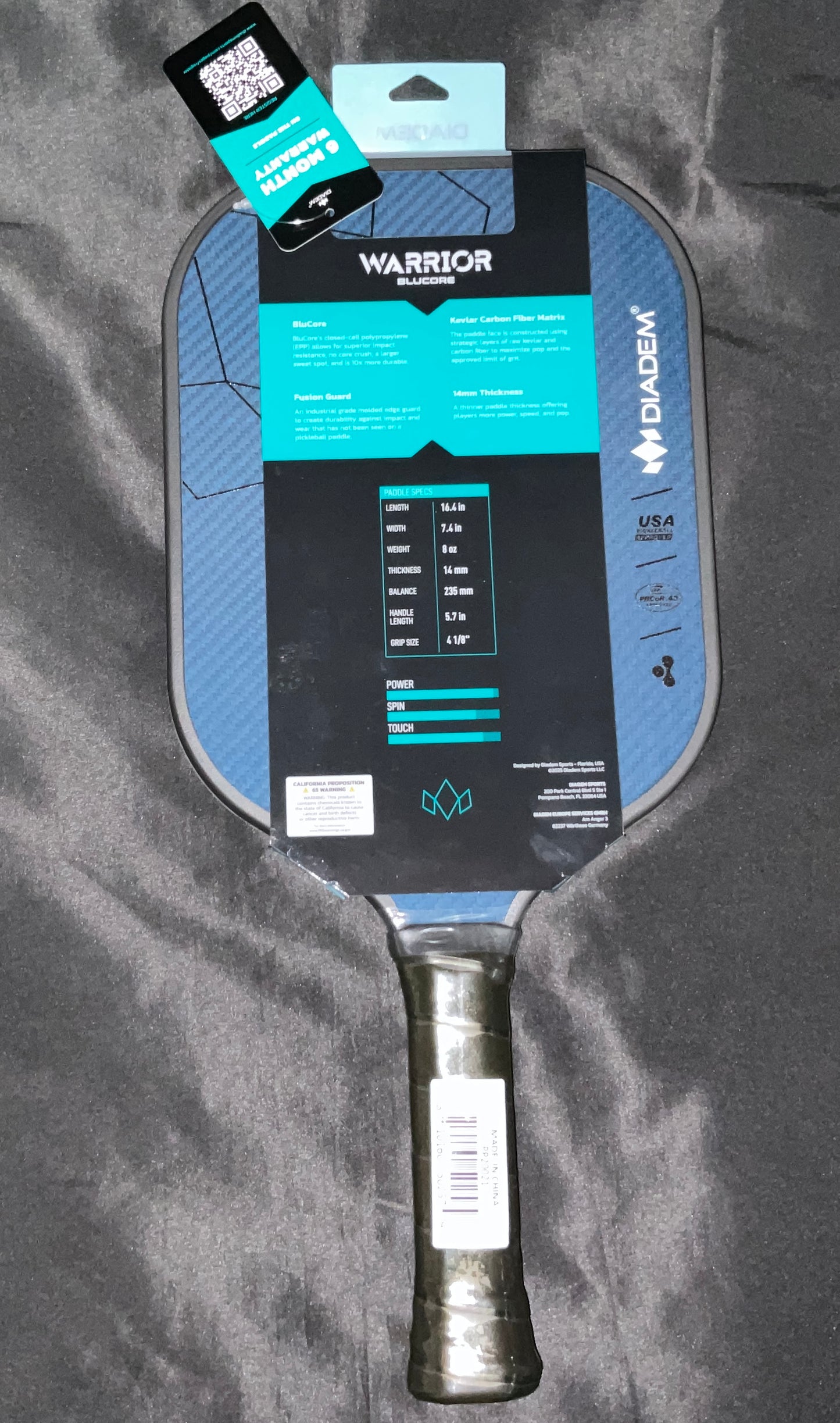 Diadem Warrior BluCore Pickleball Paddle - Pro