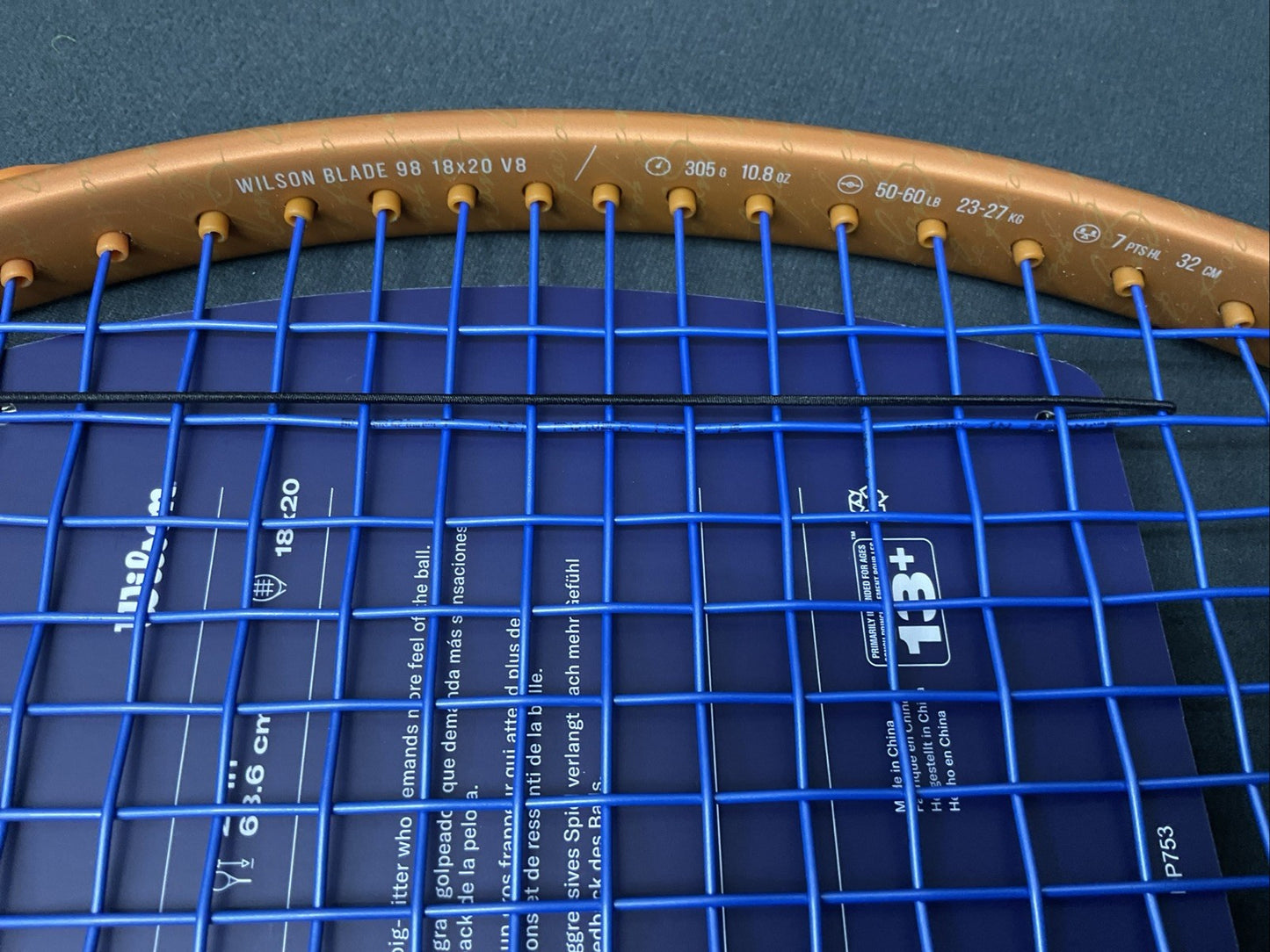 Wilson Blade 98 V8 Roland Garros Tennis Racquet 18x20, 4 3/8 grip, 305g,