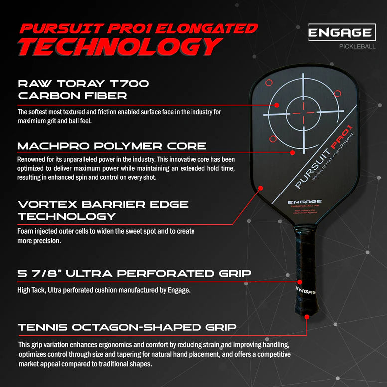 Specs for the Pursuit Pro1 Elongated paddle - read description