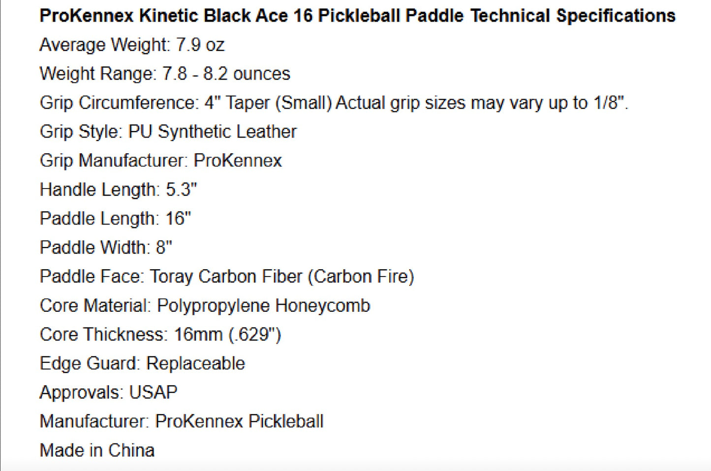 ProKennex Black Ace 14 Red Pickleball Paddle