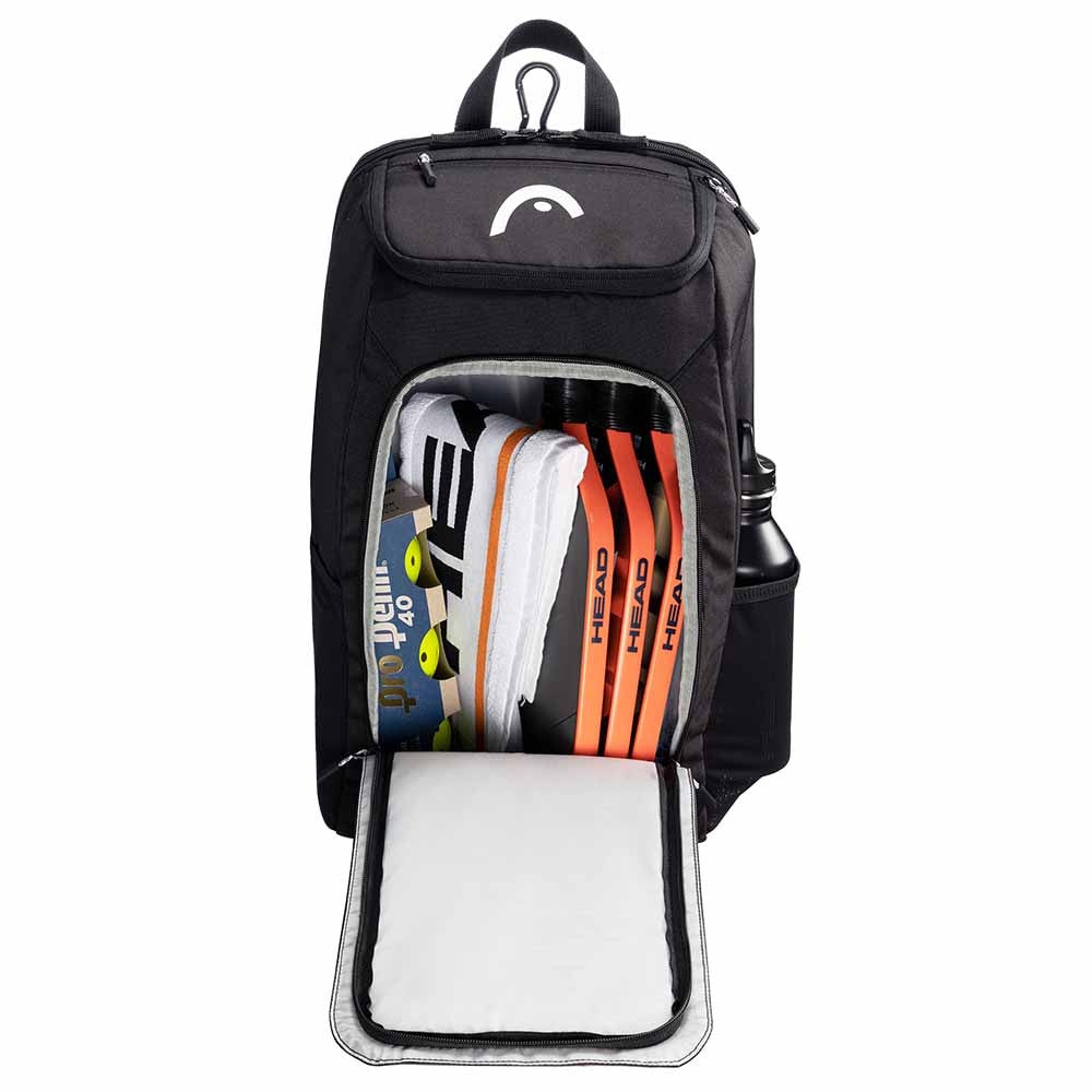 Black head PB Backpack with large white logo