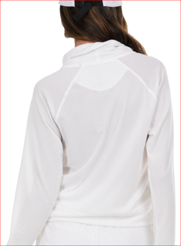 Lucky in Love High Neck Pullover Long Sleeve - White