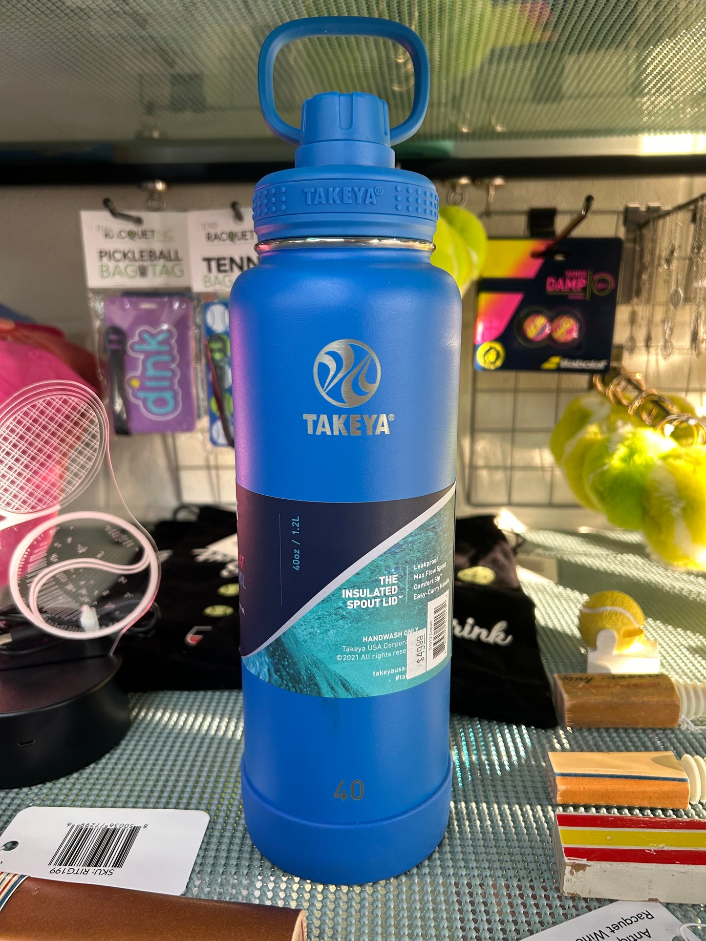 Blue takeya water flask
