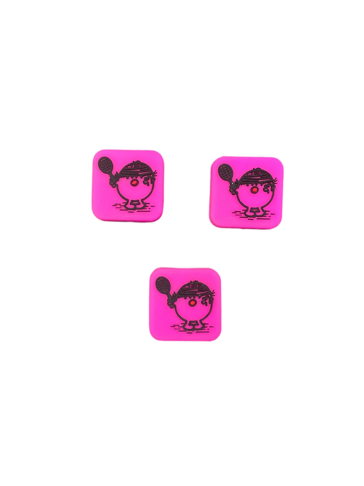 Little Miss Tennis Themed Shock Absorbing Vibration Dampeners - 3 Pack
