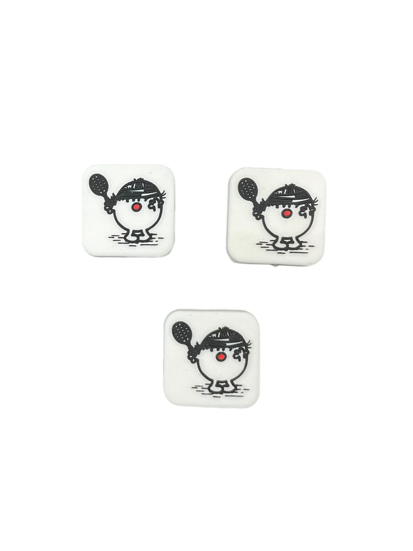 Little Miss Tennis Themed Shock Absorbing Vibration Dampeners - 3 Pack