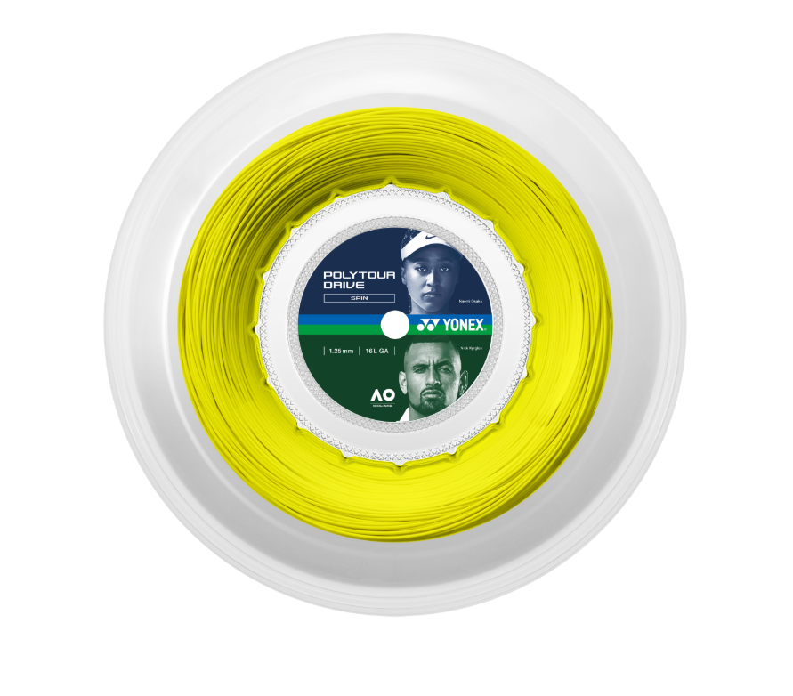 Yonex Polytour Drive 1.25mm / 16L Tennis String Reel (Flash Yellow)