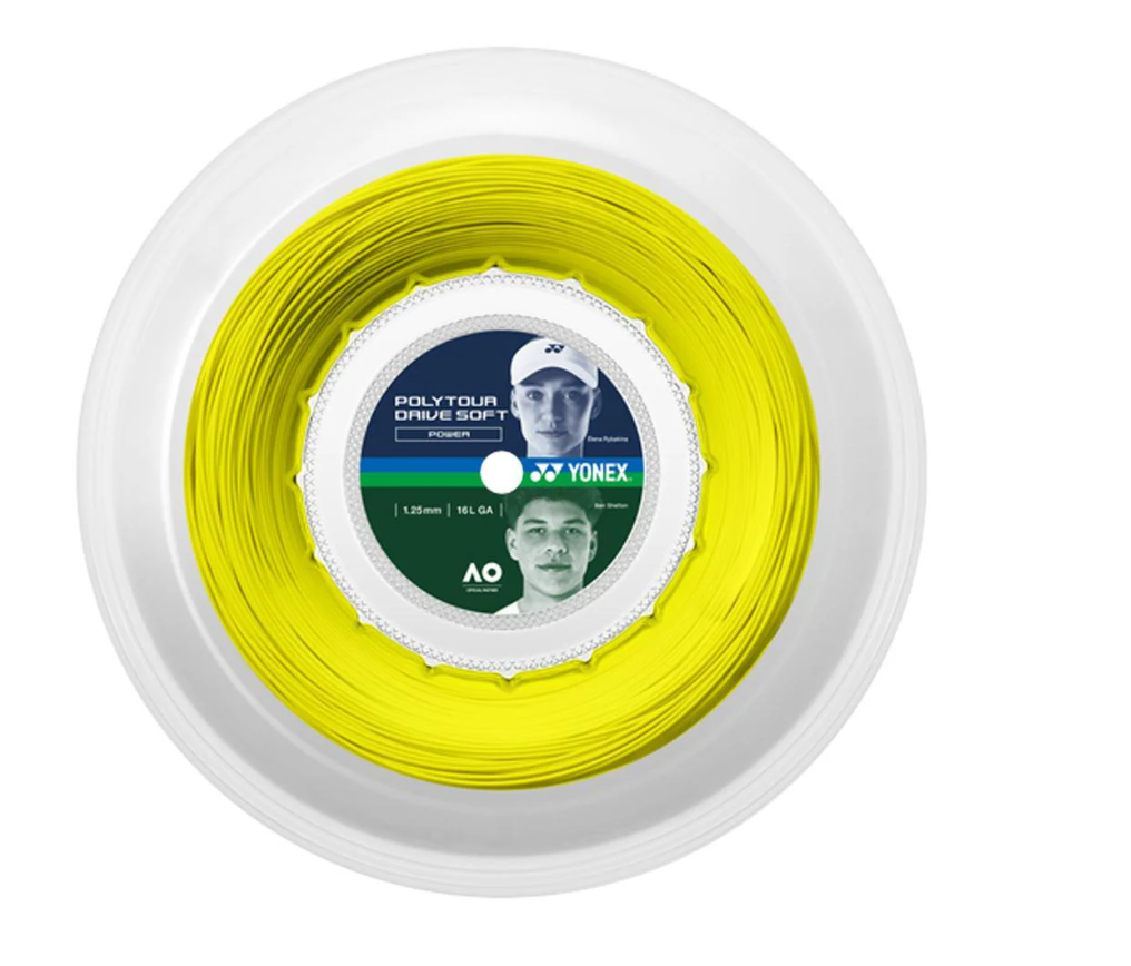 Yonex Polytour Drive Soft 1.25mm / 16L Tennis String Reel (Flash Yellow)