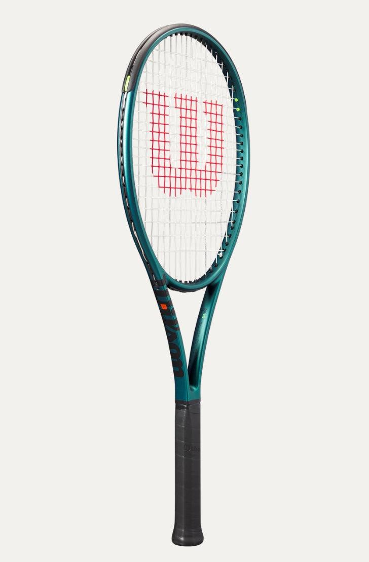 Tennis racket with Wilson logo on a white background