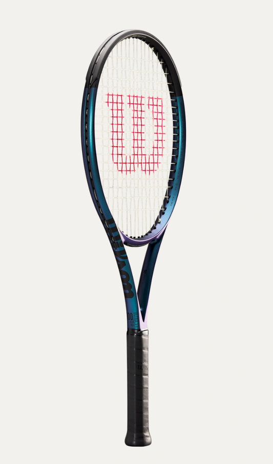 Tennis racket with Wilson logo on a white background