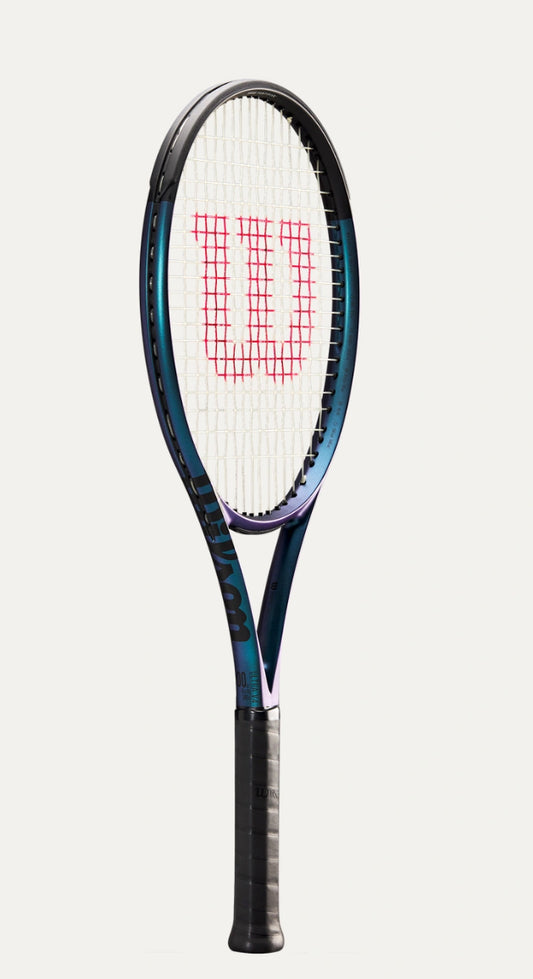 Tennis racket with Wilson logo on a white background