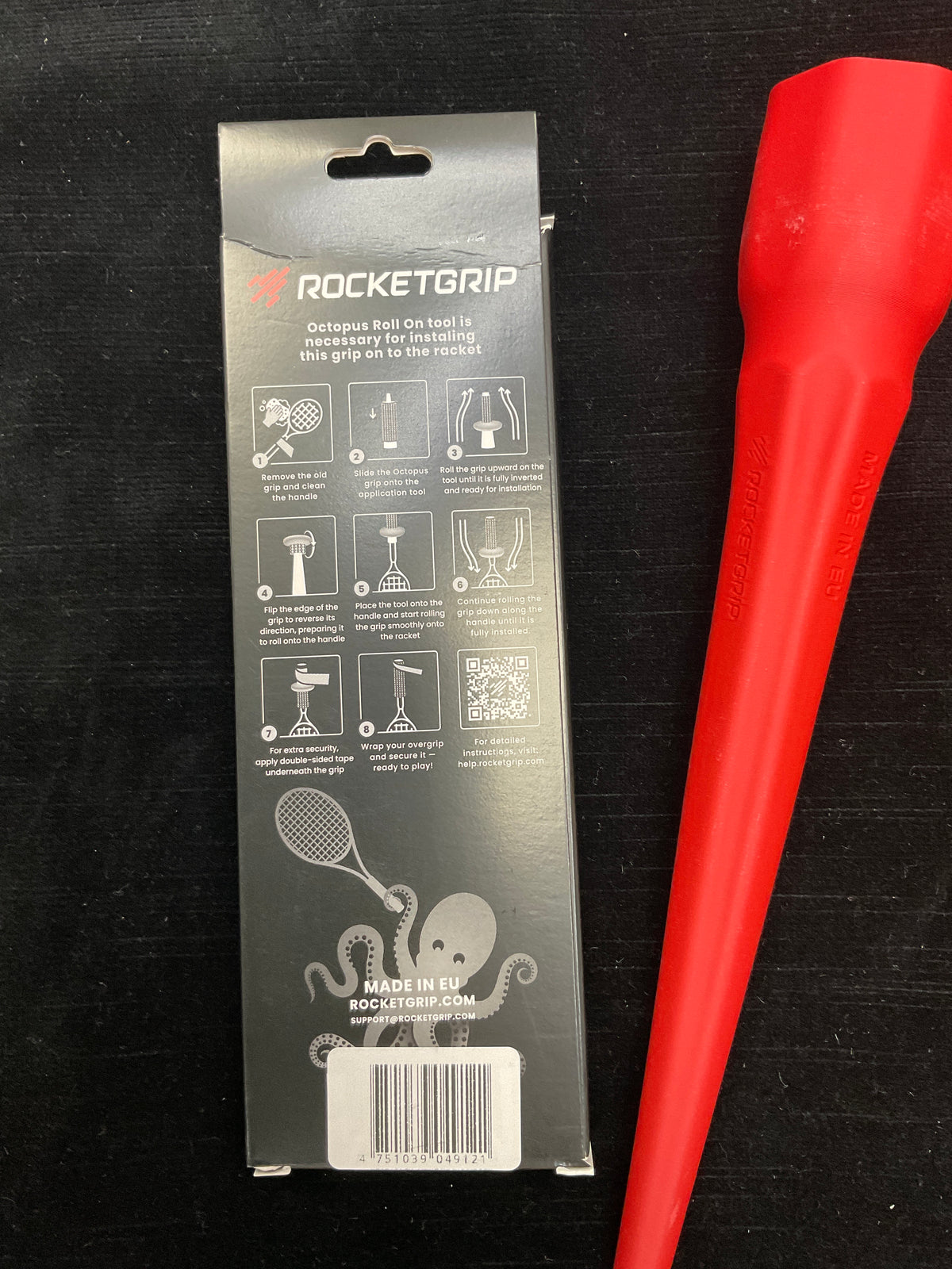 RocketGrip Octopus Replacement Grip for Pickleball (GRAY)