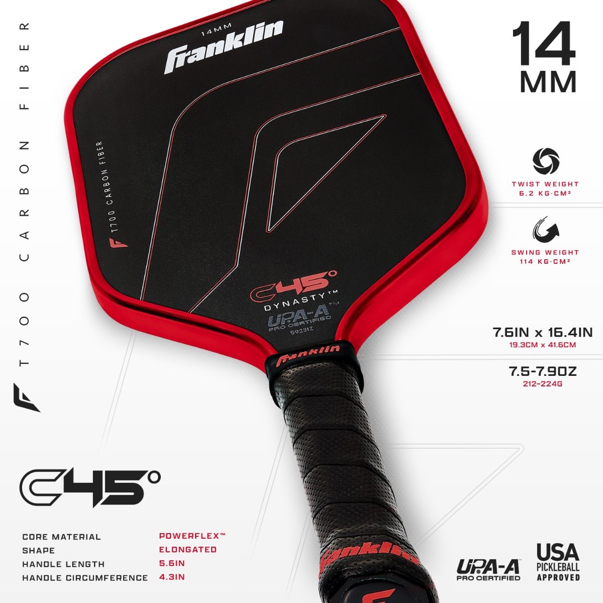 Franklin C45 Dynasty 14mm Pickleball Paddle