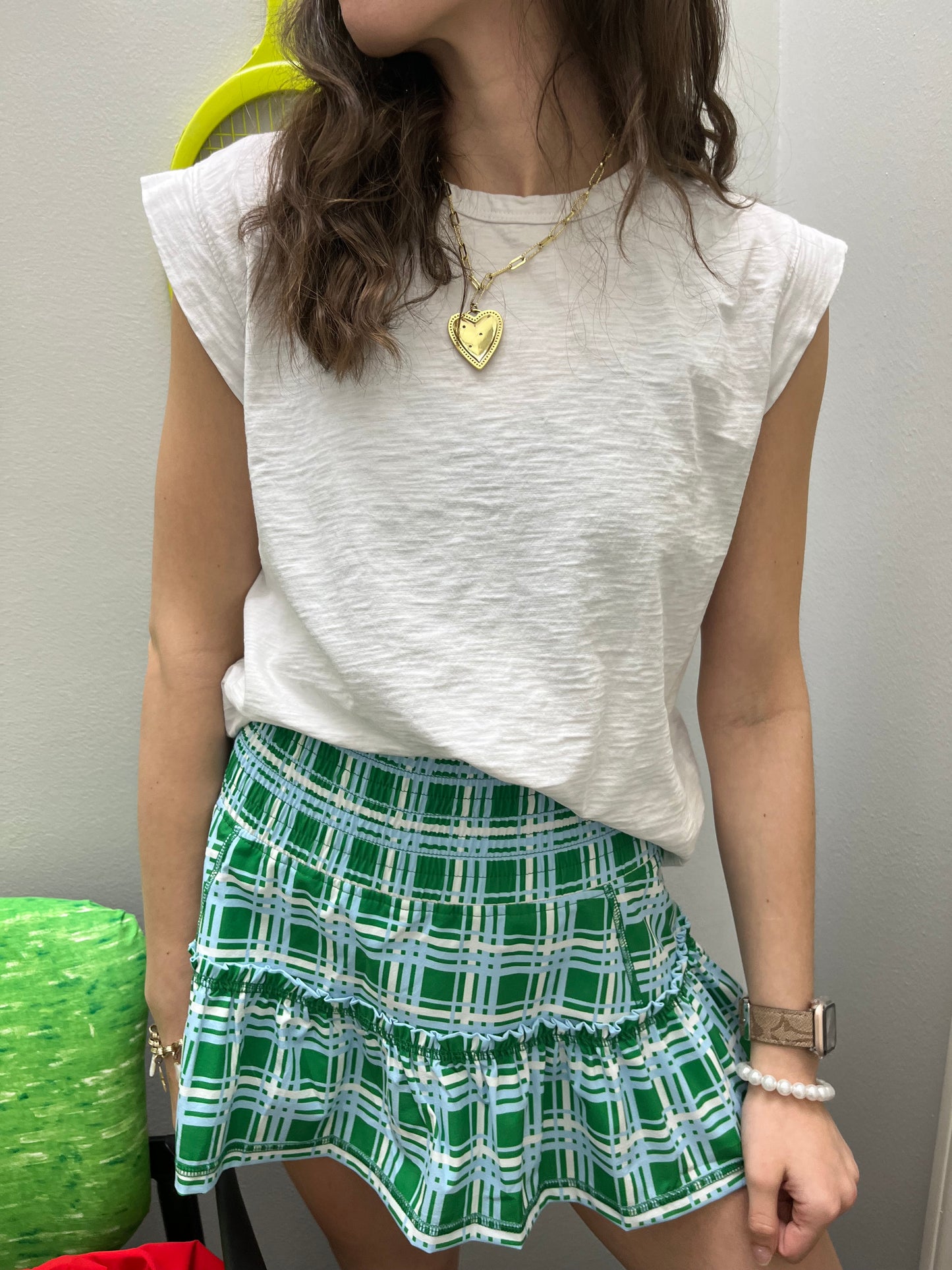 The Bubble Lawley Skirt Green Plaid