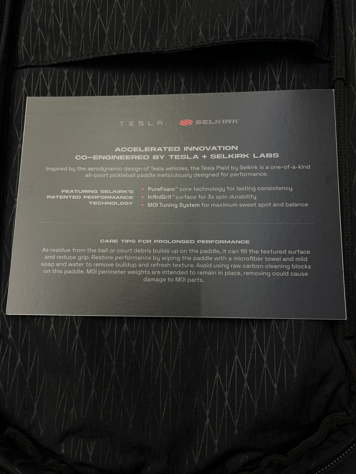 Tesla Plaid Pickleball Paddle by Selkirk