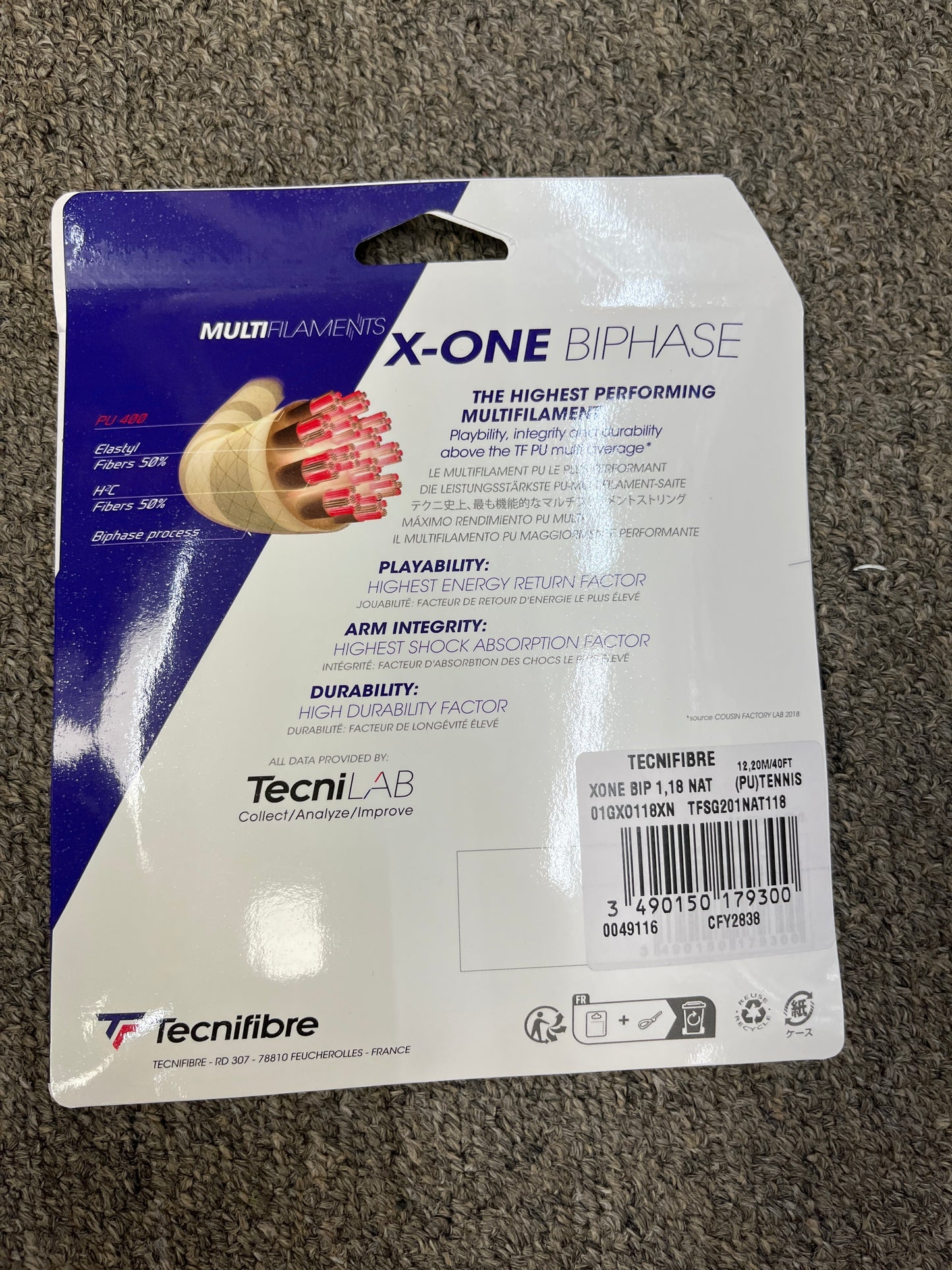 Tecnifibre X-One Biphase 18G/1.18mm Nat