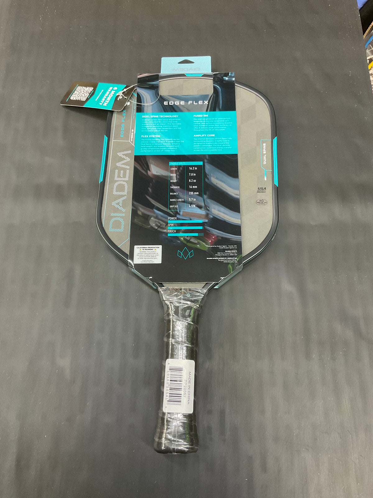 Diadem Edge Flex Hybrid 16 Pickleball Paddle(Teal)