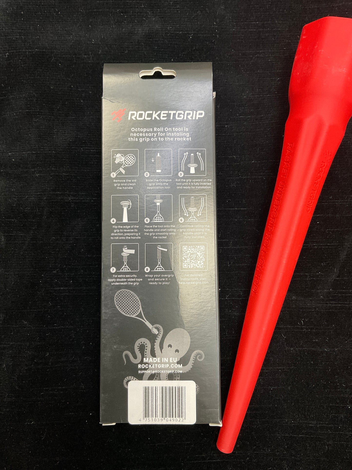 RocketGrip Octopus Replacement Grip for Tennis (GRAY)