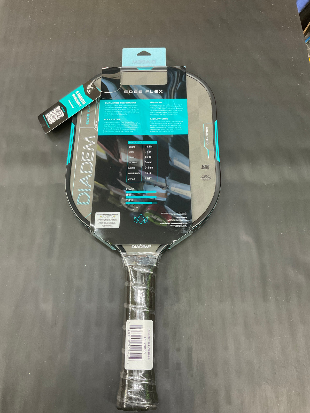Diadem Edge Flex Pro 16 Pickleball Paddle(Teal)