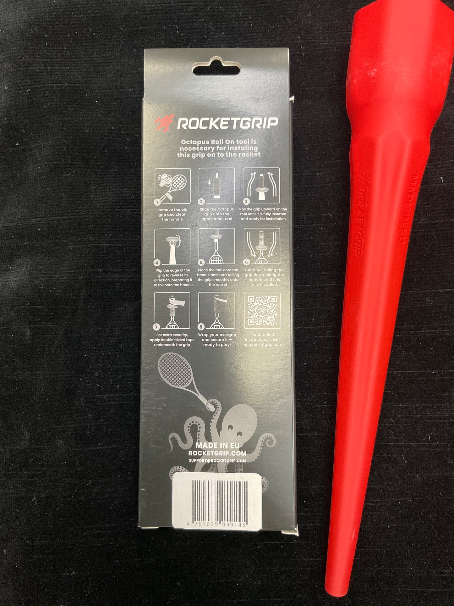 RocketGrip Octopus Replacement Grip for Pickleball (ORANGE)