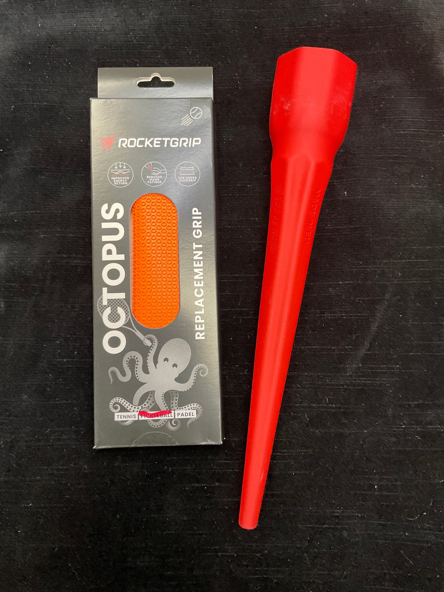 RocketGrip Octopus Replacement Grip for Pickleball (ORANGE)