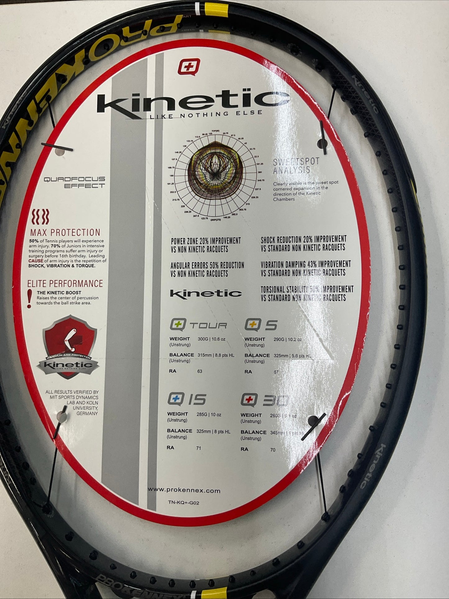 Pro Kennex Ki Q+5X Pro Grip Size 4 5/8 Tennis Racket