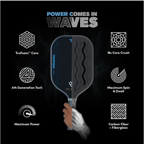 CRBN Trufoam Wave 3 Elongated 14mm Pickleball Paddle