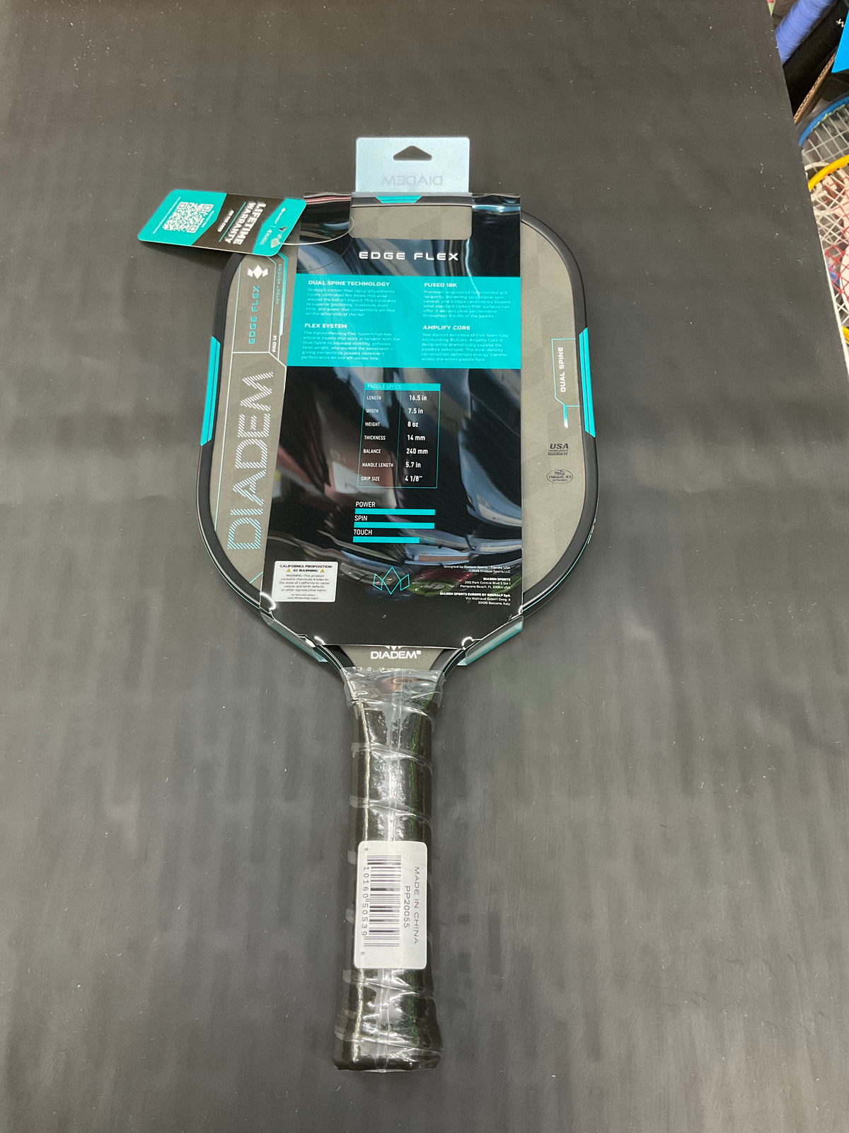 Diadem Edge Flex Pro 14 Pickleball Paddle(Teal)