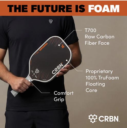 CRBN TruFoam Barrage 4 Hybrid (Aero Curve) 14mm Pickleball Paddle