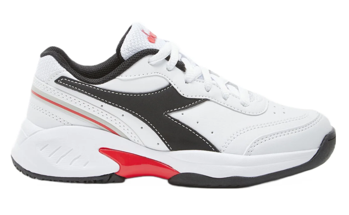 Diadora S. Challenge 4 SC Jr White/Silver Junior Court Shoes- Unisex