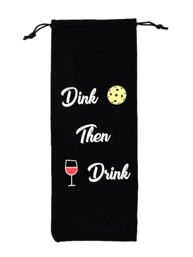 Reusable Pickleball-Themed Wine Bag – "Dink Then Drink"