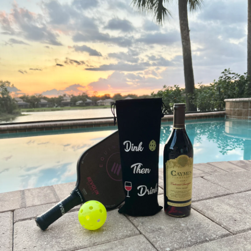 Reusable Pickleball-Themed Wine Bag – "Dink Then Drink"