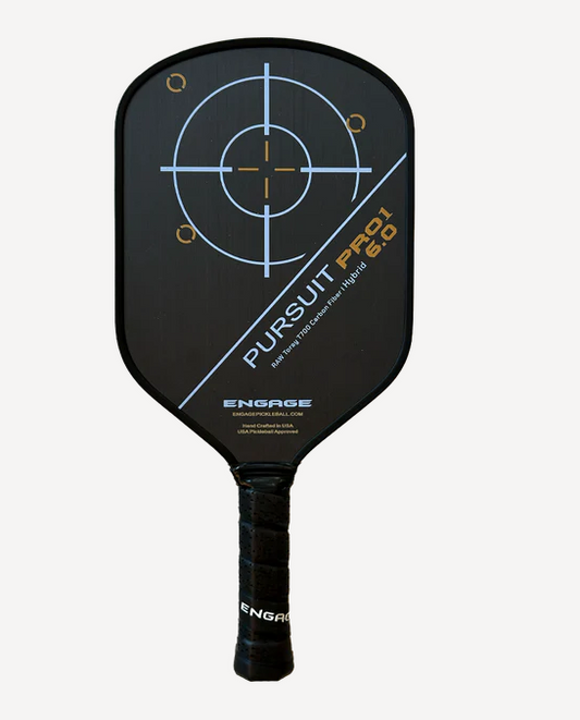 Engage Pursuit Pro 1 6.0 Widebody Pickleball Paddle- Raw T700 Carbon Fiber