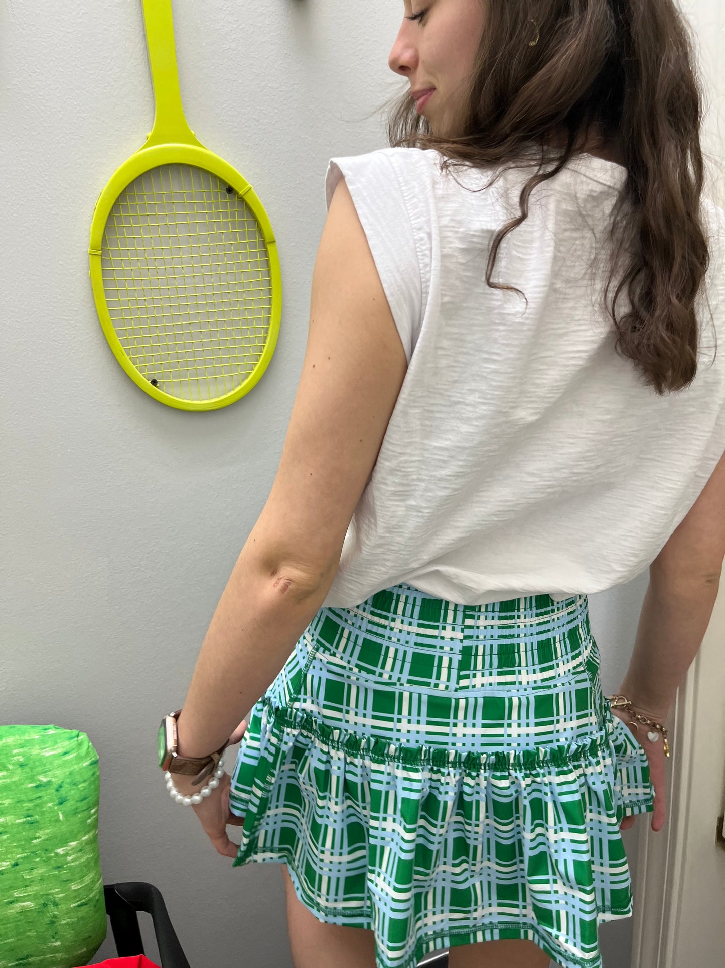 The Bubble Lawley Skirt Green Plaid