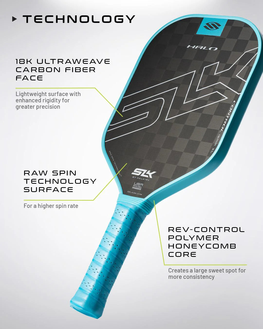 Selkirk Halo Control 16 mm (Max & XL) Pickleball Paddle- 2024