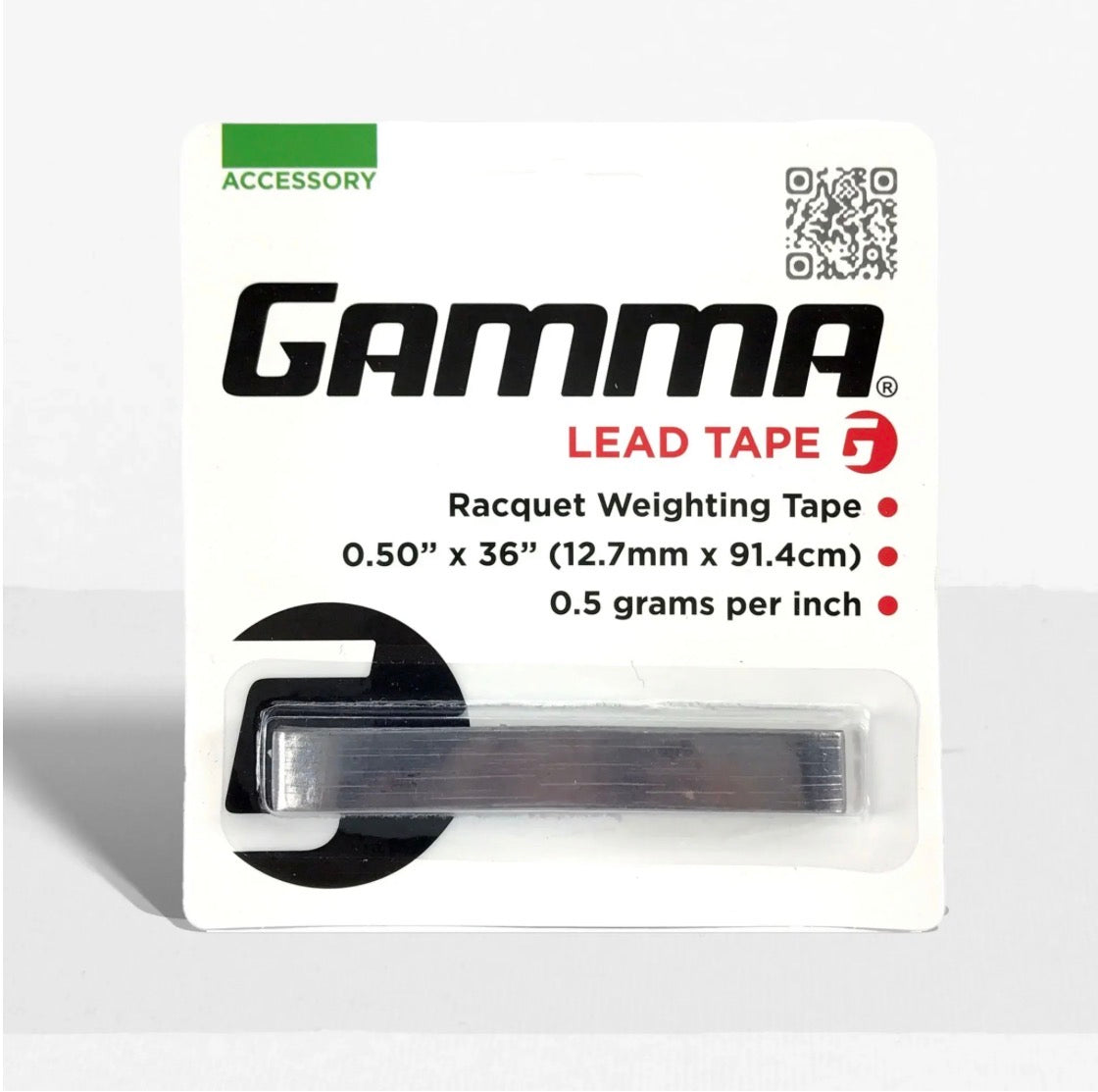 Gamma Lead Racquet Weighting Tape 0.25 Grams Per Inch Or 0.5 Grams Per Inch