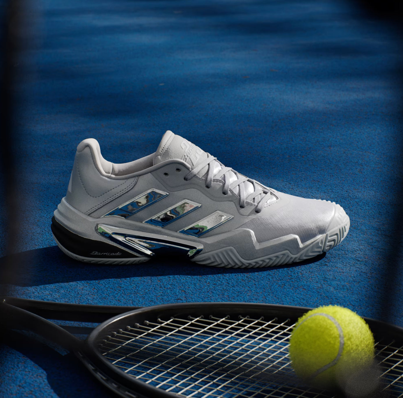 Adidas Barricade 13 Silver Men’s Tennis Court Shoes