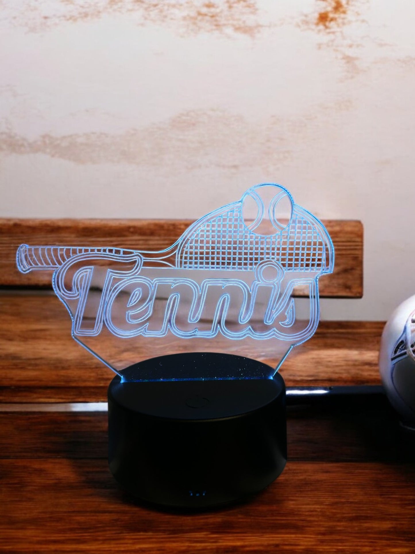 Color-Changing LED Tennis Light with Racquet, Ball, and "Tennis" Design