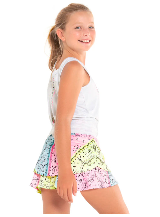 Lucky in Love Bandanna Love Tie Back Tank- Girls