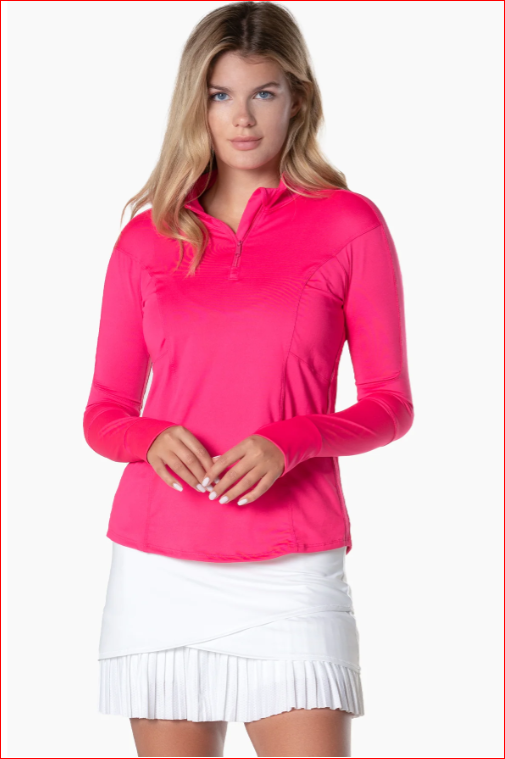 Lucky in Love 1/4 Zip Up Long Sleeve Women's Tennis Shirt