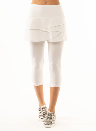 Lucky in Love Scallop Capri/Skirt White