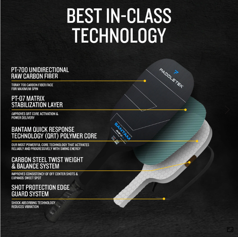 Paddletek Bantam ALW-C 14.3mm Pickleball Paddle