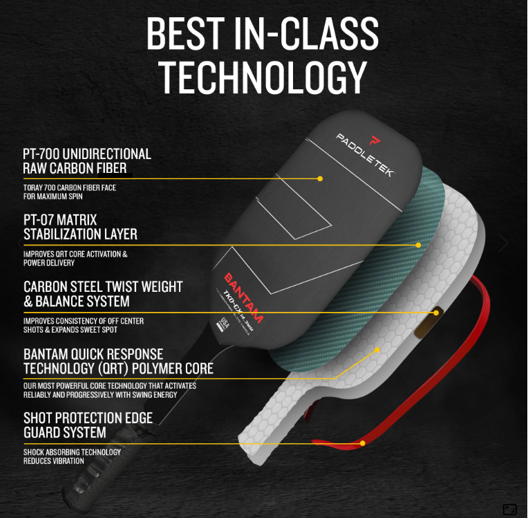 Paddletek Bantam TKO-CX 14.3 Pickleball Paddle