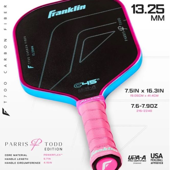 Franklin C45 Elongated Paris Todd Signature 13.25mm Pickleball Paddle