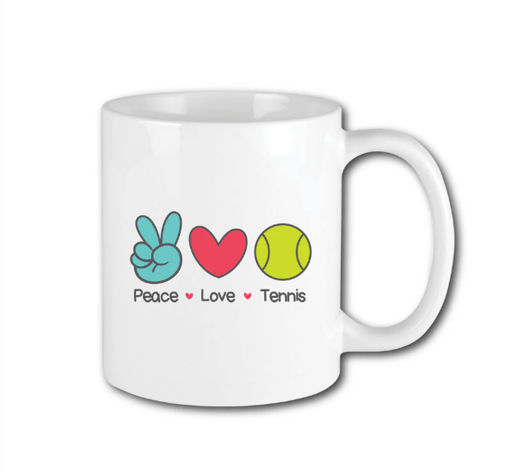 Peace Love Tennis Coffee Mug