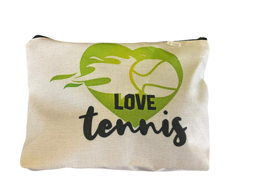 Love tennis cosmetic bag
