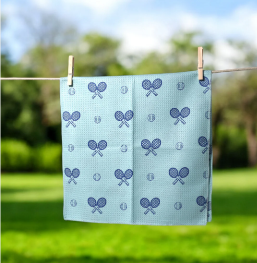 Racquet Inc. Tennis Dish Towel- Clear Skies Blue