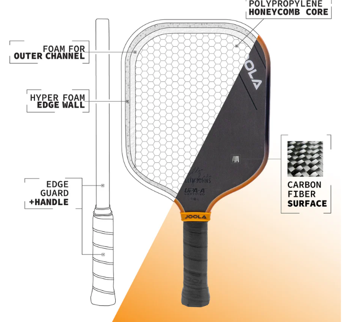 JOOLA Scorpeus 3S Collin Johns 16mm Pickleball Paddle