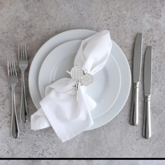 Tennis Racquet Napkin Rings Set of 4