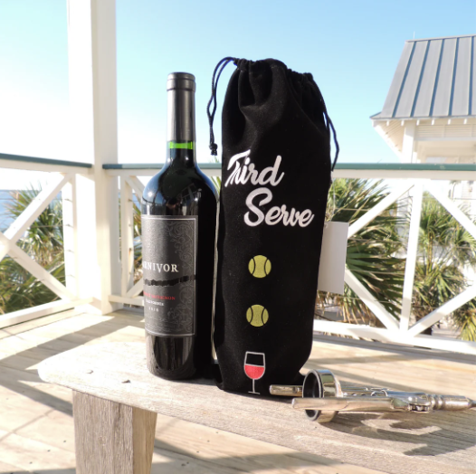 Reusable Tennis-Themed Wine Bag – "Third Serve"